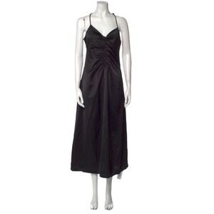 Jason Wu Black Satin Slip Dress L Midi Gown Cocktail Wedding Party Prom Glam NWT